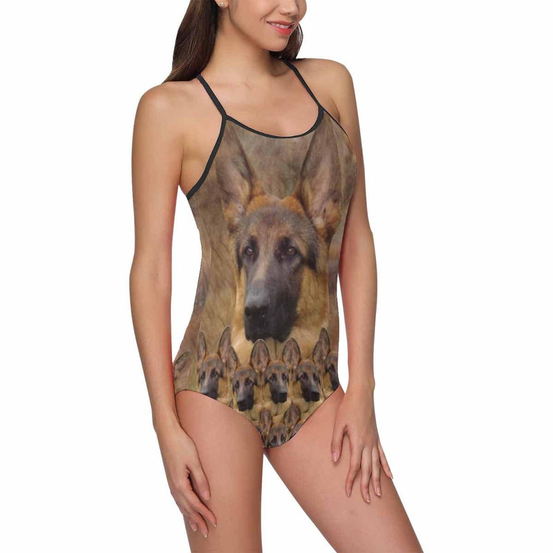 Custom Face Wolf Dog Women's Slip One Piece Swimsuit