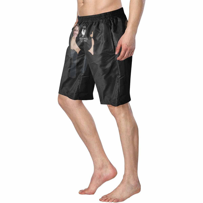 Custom Face Belongs to Me Personalized Photo Men's Elastic Beach Short