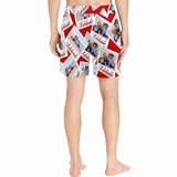 Custom Photo&Name Photo Wall Men's Quick Dry Swim Shorts, Personalized Funny Swim Trunks