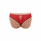 Custom Face Red And Flesh Color Swim Shorts Personalized Naughty Swim Briefs With Face