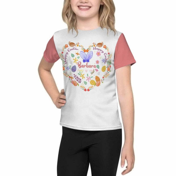 Custom Name Heart Easter Kid's All Over Print T-shirt