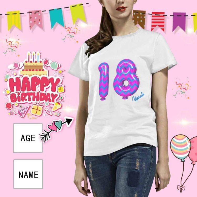 Custom Name&Age Unique Design Birthday Gift Women's All Over Print T-shirt