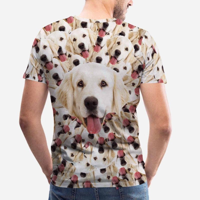 Custom Pet Face Smash Shirt with Pictures All Over Put Your Dog on A Shirt for Pet Lover Birthday Vacation Gift