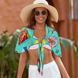 Custom Couple Face Surf Swim Bikini Cover Up Dress Personalised Short Sarongs Beach Wrap