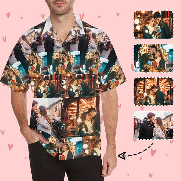 Custom Image Hawaiian Shirt with Photo All Love Photos Custom Print Aloha Shirt Tropical Aloha Shirt for Him