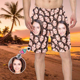 Custom Face Smash Seamless Personalized Photo Men's Elastic Beach Short