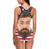 Personalized Big Face Swimsuit Custom Tank Top One Piece Bathing Suit