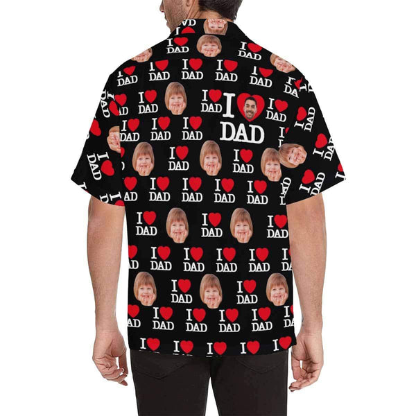 Custom Print Hawaiian Shirt with Face I Love You Dad Personalized Photo Tropical Printing Aloha Shirt