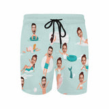 Custom Couple Face Swim Trunks Swim Shorts Personalized Swimming Swim Trunks