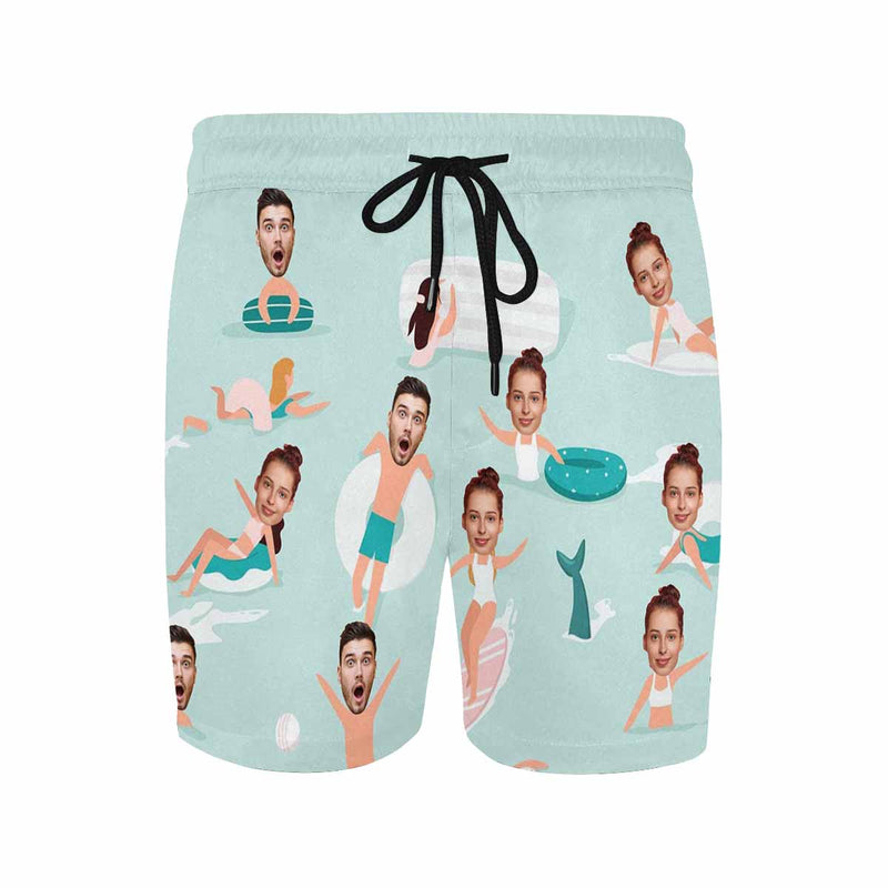 Custom Couple Face Swim Trunks Swim Shorts Personalized Swimming Swim Trunks