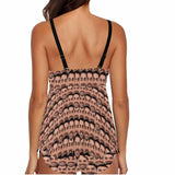 Custom Face Seamless Boyfriend Swimsuit Personalized Womens Bathing Suit Chest Drawstring Swim Dress 2 Piece Tankini