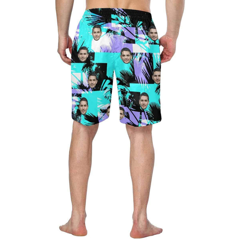 Custom Face Tree Personalized Photo Men's Elastic Beach Short