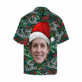 Hawaiian Shirt with Your Face Merry Christmas Custom Print Hawaiian Shirt Birthday Gift for Him