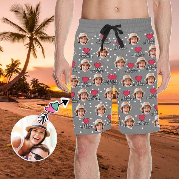 Custom Face Best Girlfriend Men's All Over Print Casual Shorts