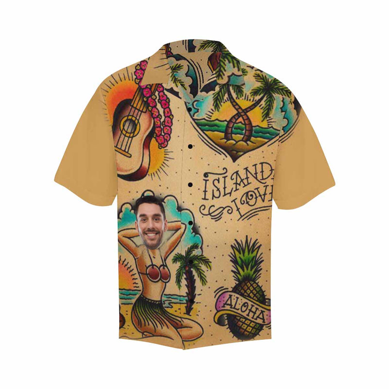 Custom Face Hawaiian Shirt Funny Photo Hawaiian Shirt for Husband Personalized Hawaiian Shirt Photo Tropical Aloha Shirt For Men