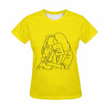 Custom Portrait Outline Shirt, Line Art Photo Shirt For Female, Custom Women's All Over Print T-shirt, Photo Outline Outfit For Mother And Daughter