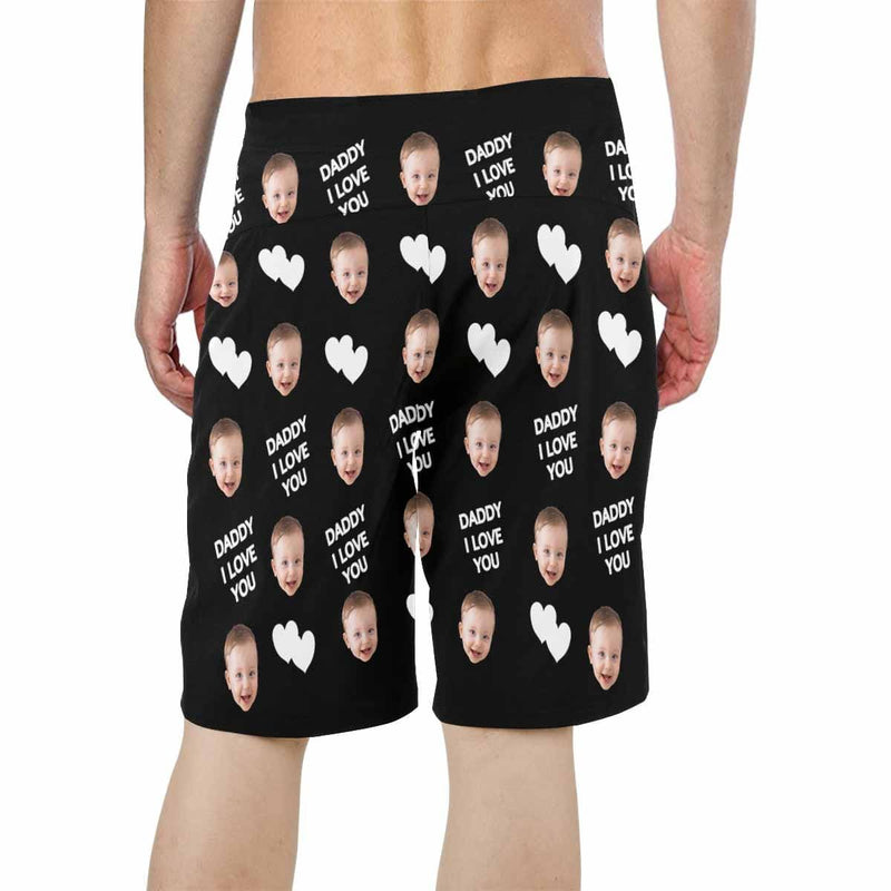 Custom Baby Face Love Daddy Men's Beach Shorts