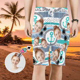 Custom Face Glasses Personalized Photo Men's Beach Short-Drawstring Short