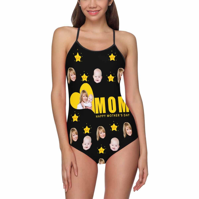 Custom Face Stars Women's Slip One Piece Swimsuit