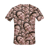 Personalized Face Seamless Inclined Head Matching Couple Print T Shirts Put Your Face on Tee Shirt