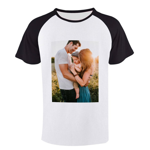 Custom Face Photo Men's T-shirt Personalized Black And White T-shirt For Husband