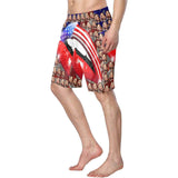 Custom Face Flag Mouth Personalized Photo Men's Elastic Beach Short