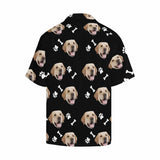 Custom Hawaiian Shirt with Face Dog And Bone Personalise Face Aloha Shirt Gift for Husband/Boyfriend