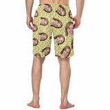 Custom Face Floral Pattern Personalized Photo Men's Elastic Beach Short