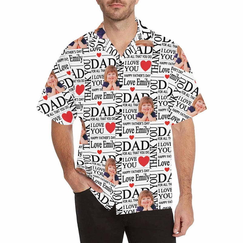 Personalized Hawaiian Shirts with Face Greatest Love Thank You Dad Create Your Own Hawaiian Shirt for Him