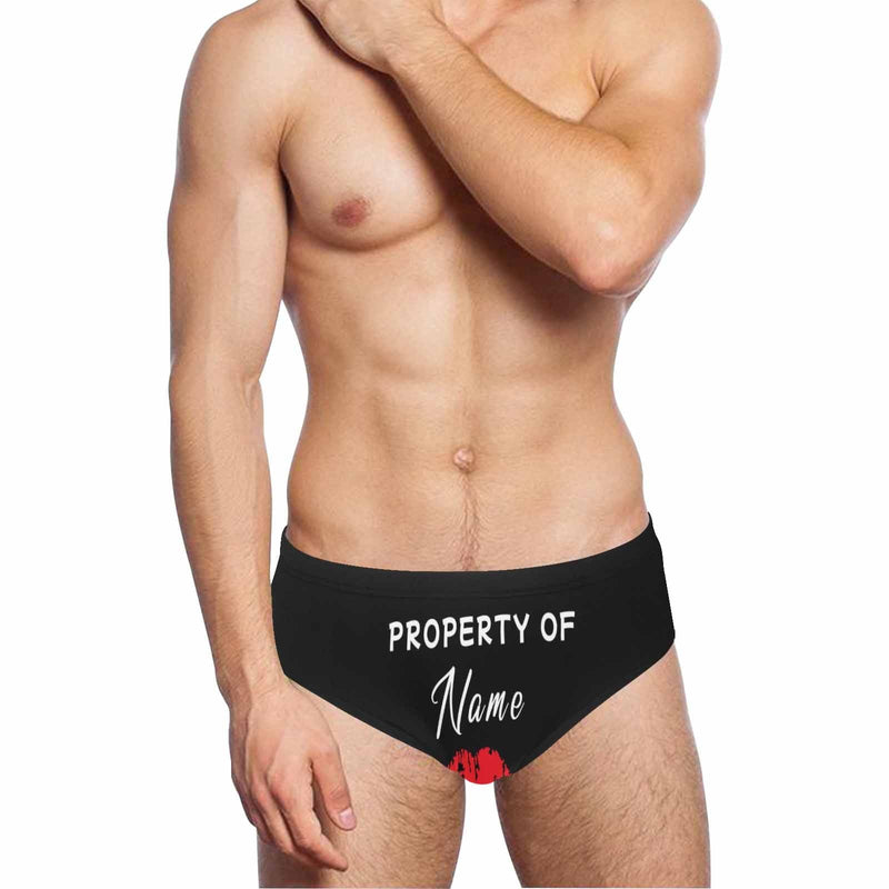 Custom Name Property & Hot Lips Quick Dry Stretch Swimming Briefs