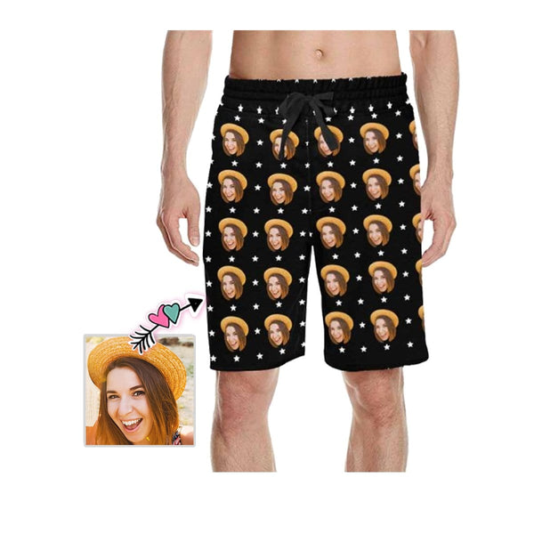 Custom Face Stars Men's All Over Print Casual Shorts