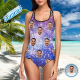 Custom Face Starry Night Women's Tank Top Bathing Swimsuit