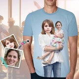 Personalized Face Tee Shirt Lillian Artist Custom Face Parent&Kid Exchange Printed T-shirt Made for Dad