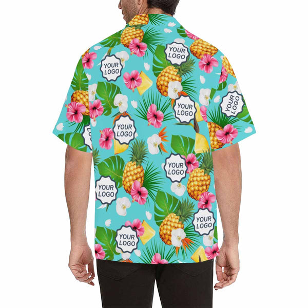 Custom Hawaiian Shirts with Logo Pineapple Theme Create Your Own Hawaiian Shirt Birthday Gift Aloha Shirt