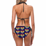 Custom Face Bikini Personalized Rainbow Heart Bikini Swimsuit Gift for Girlfriend or Wife