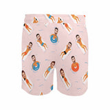 Custom Face Swim Trunks Swim Shorts Personalized Pink Swimming Swim Trunks