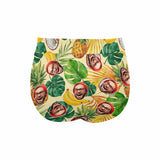 High Waisted Bikini Bottom-Custom Face Personalized Fruits And Plants Yellow Bikini Swimsuit Bottom