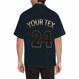 Design Your Own Hawaiian Shirt with Text&Number Team Shirts Black Create Your Own Hawaiian Shirt