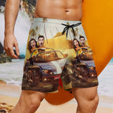 Custom Face Driving Swim Shorts Personalized Face Swim Shorts