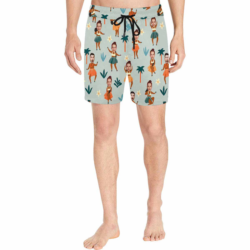 Custom Face Swim Trunks Swim Shorts Personalized Scarecrow Couple Face Swim Trunks