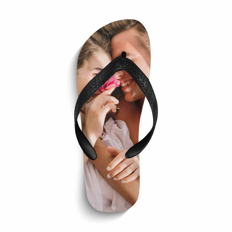 Custom Couple Photo Flip Flops Personalized Photo Face Sandals