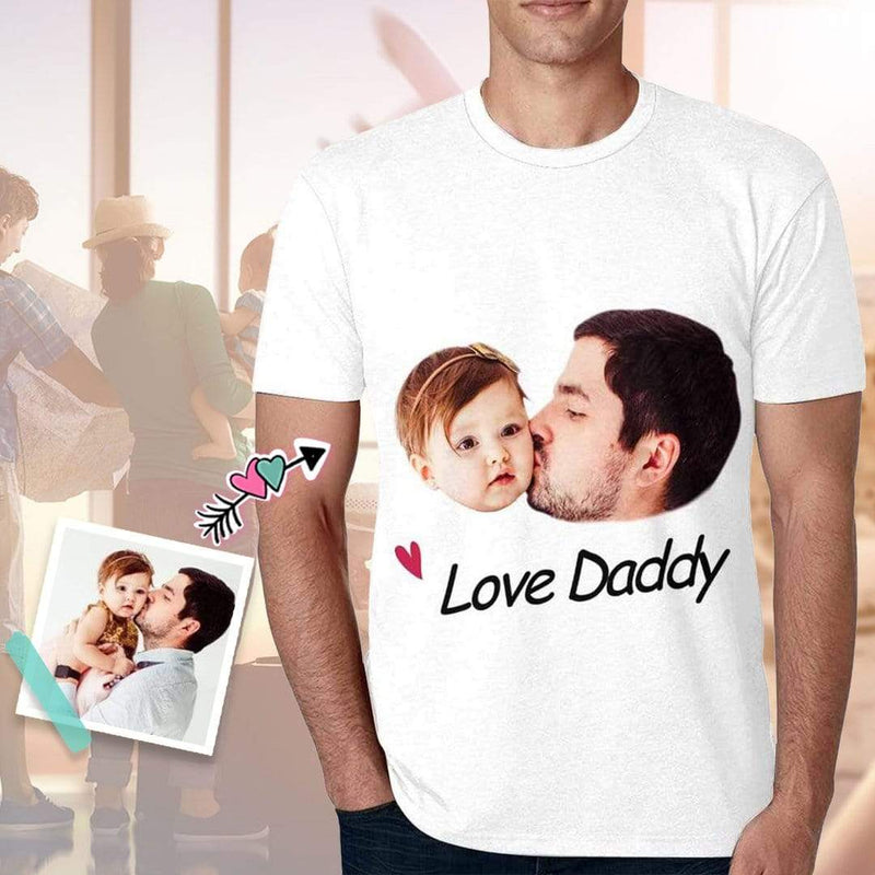 Custom Photo Love Daddy Tee Shirt Put Your Image on A Tshirt Father's Day Gift Made for You Custom T-shirt