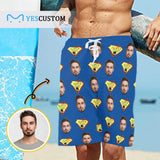 Custom Father Face Super Dad Men's Beach Shorts