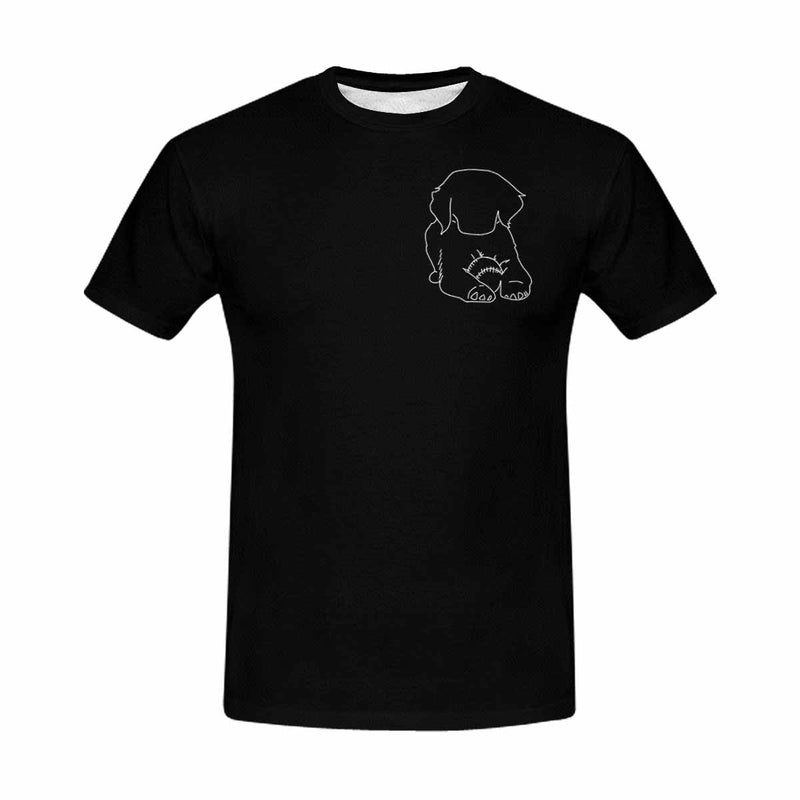 Custom Portrait Outline Shirt, Line Art Photo Shirt For Male, Custom Men's All Over Print T-shirt, Photo Outline Outfit For Pet