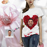 Custom Face Marriage Rose Women's All Over Print T-shirt