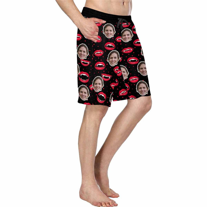 Custom Face Mouth Spots Men's All Over Print Casual Shorts