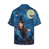 Custom Print Hawaiian Shirt with Face Halloween Funny Gift Custom Image Hawaiian Shirt for Husband or Boyfriend