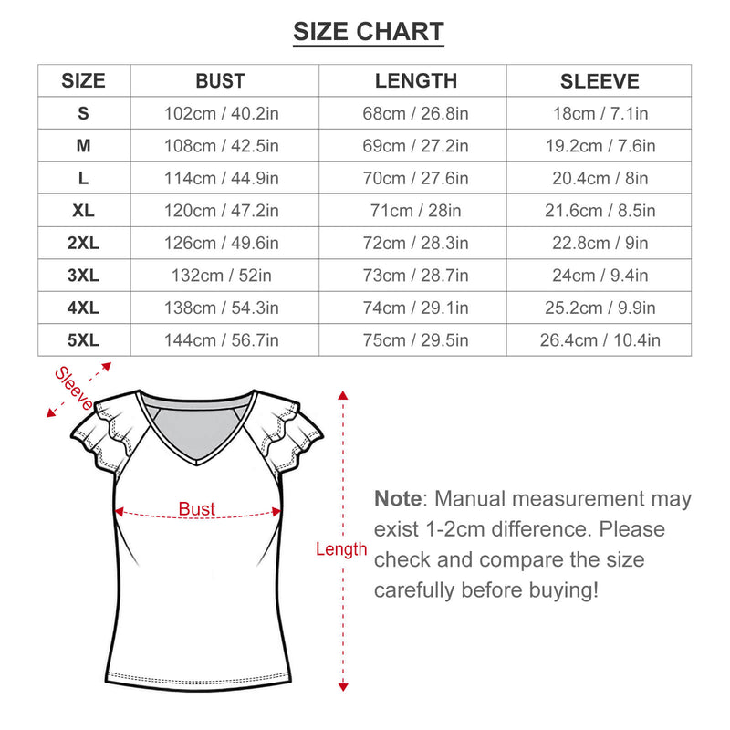 Custom Flag Face Women's T-Shirt Personalized Ruffle Short Sleeve V-Neck T-Shirt