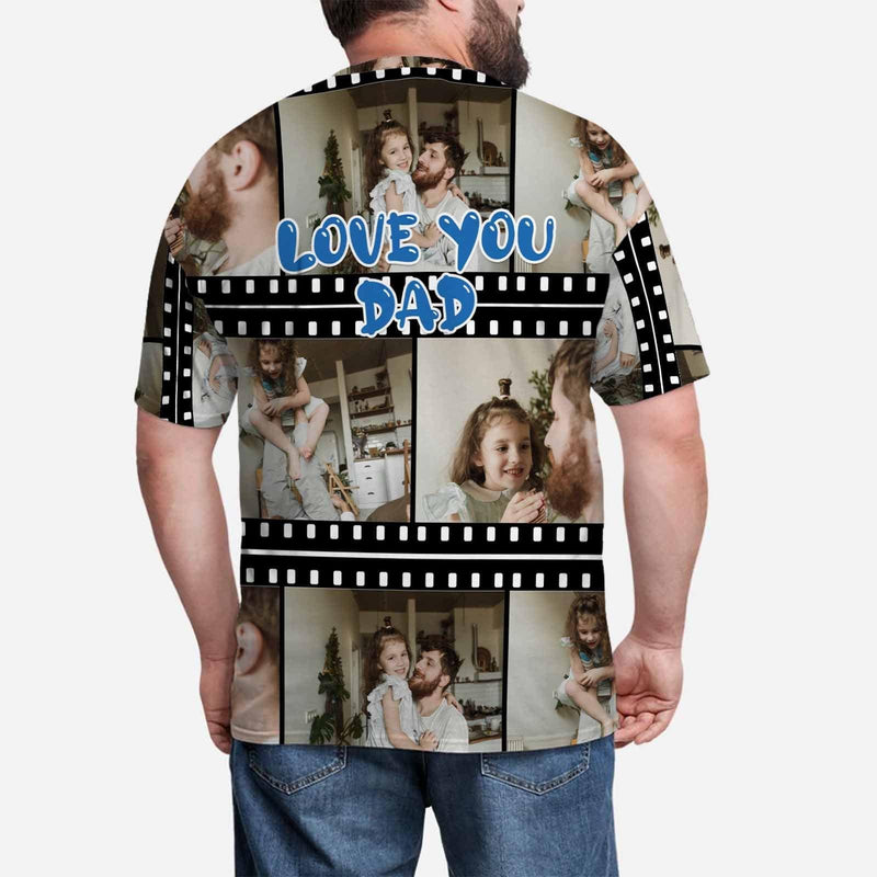 Custom Shirts with Photo Love You Dad Shirts with Personalized Pictures Made for You Custom T-shirt for Him