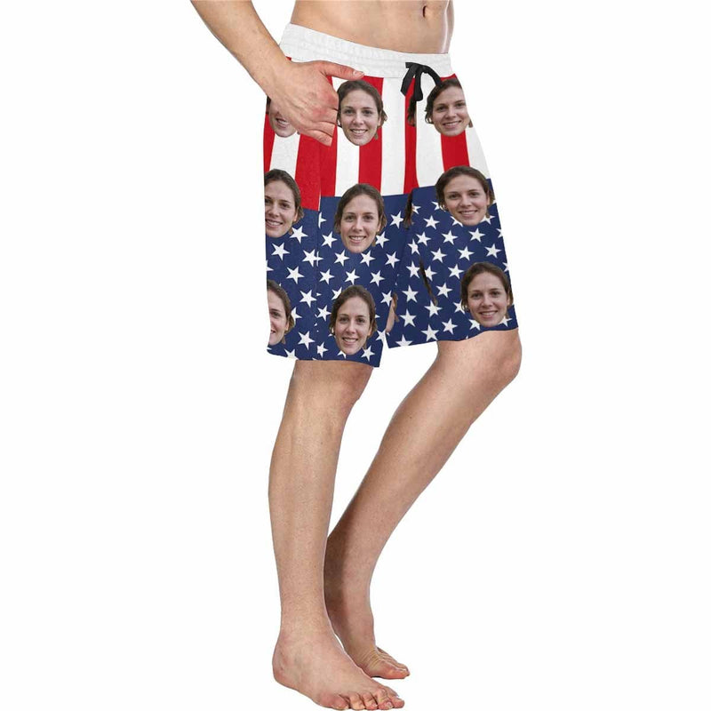 Custom Face Flag Men's All Over Print Casual Shorts